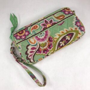 Vera Bradley Tutti Frutti Floral Paisley Wristlet Purse Wallet Zip